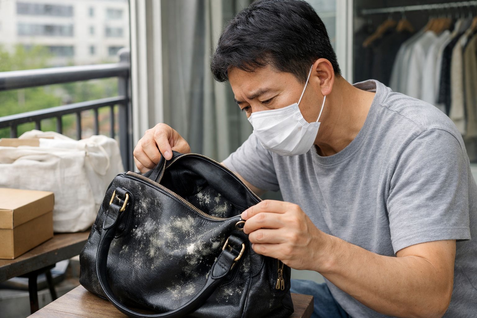 장마 후 옷장 안 가죽가방에 곰팡이가 생겼을 때 관리 방법